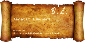 Barabit Lambert névjegykártya
